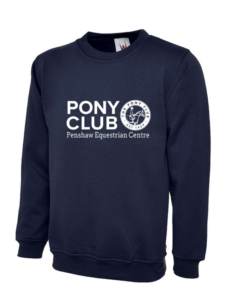 CHILDRENS Penshaw Equestrian PC Navy Sweatshirt - UX7