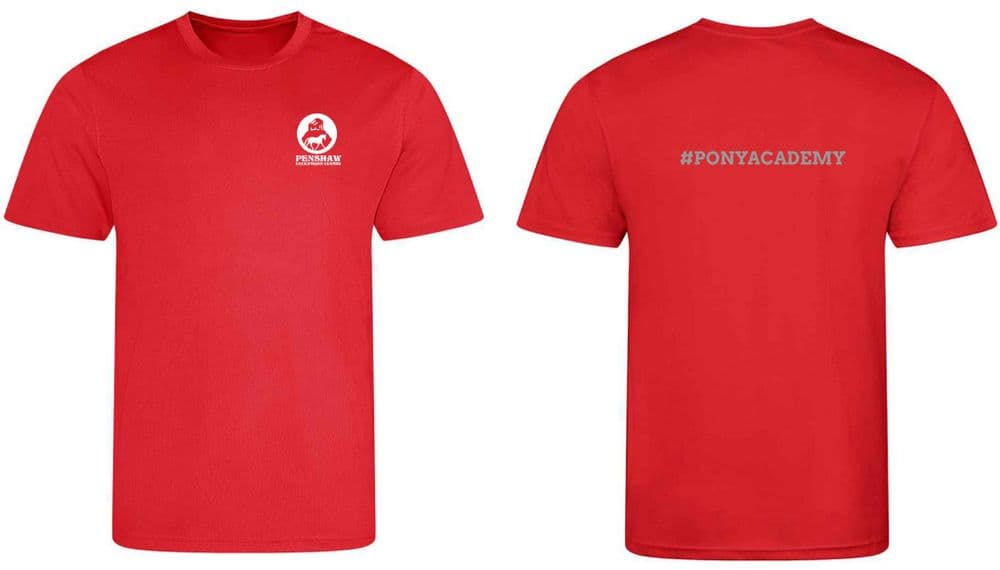 CHILDRENS Penshaw Pony Academy Red 'Cool' T-shirt - JC001B
