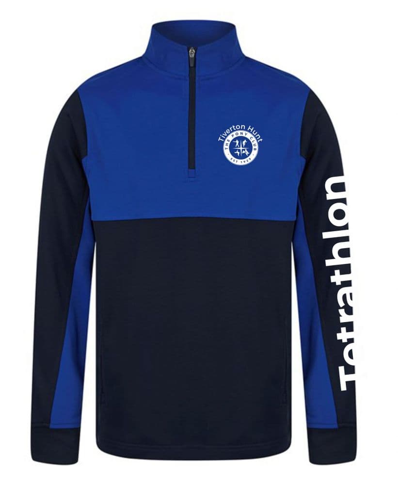 Childrens Tiverton Royal/navy Quarter Zip Tracksuit top LV875