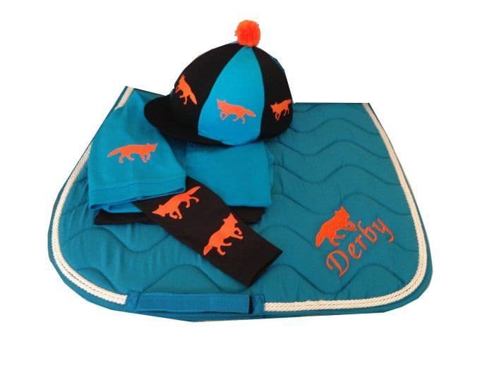 Childrens Turquoise/Orange Fox Base Layer Cross Country Colours