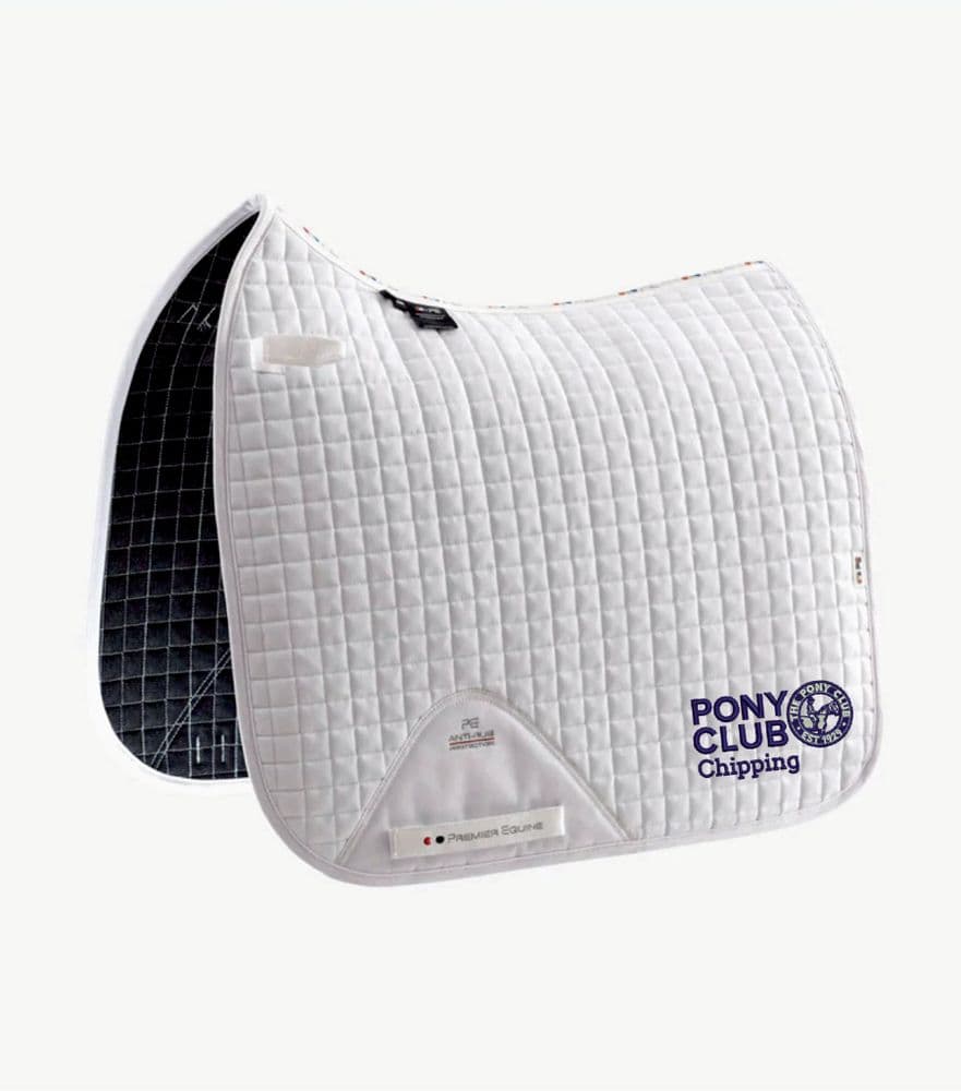 Chipping Pony Club embroidered white Le Meiux Dressage Saddlecloths