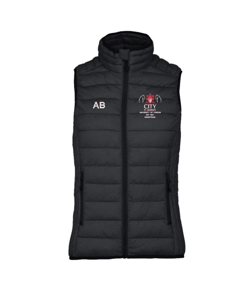 City St George's University Black Padded Gilet - KB6114