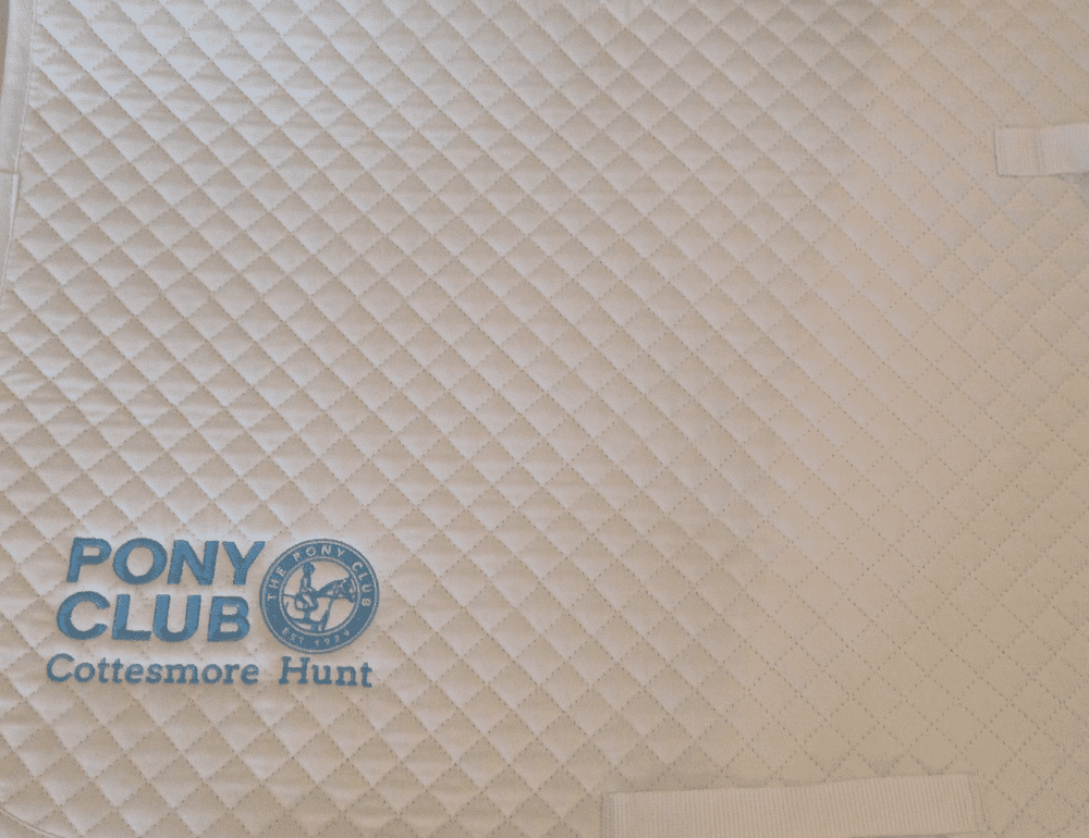 Cottesmore Saddlecloths White with light blue logo