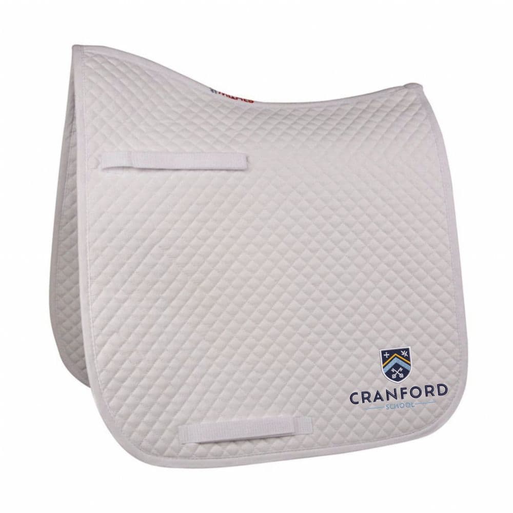 Cranford School Embroidered Dressage white saddlecloth