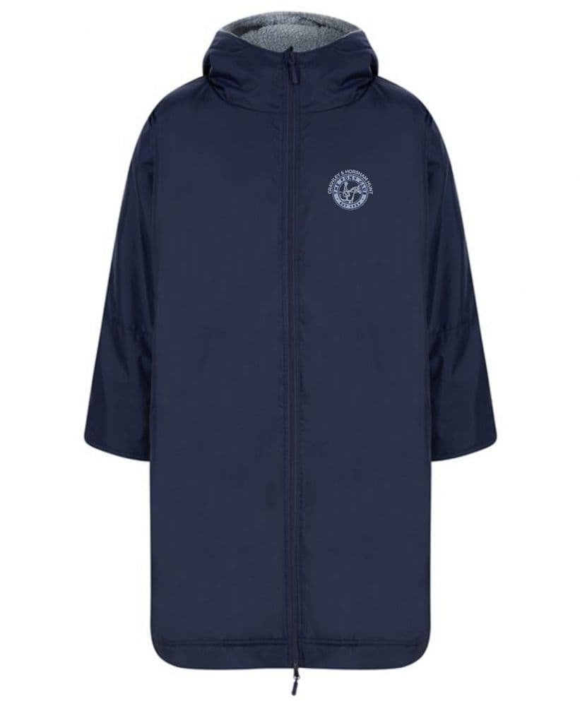 Crawley & Horsham Hunt Navy  Weatherproof Warm Long Fleece Lined Winter Coat/Robe  LV690