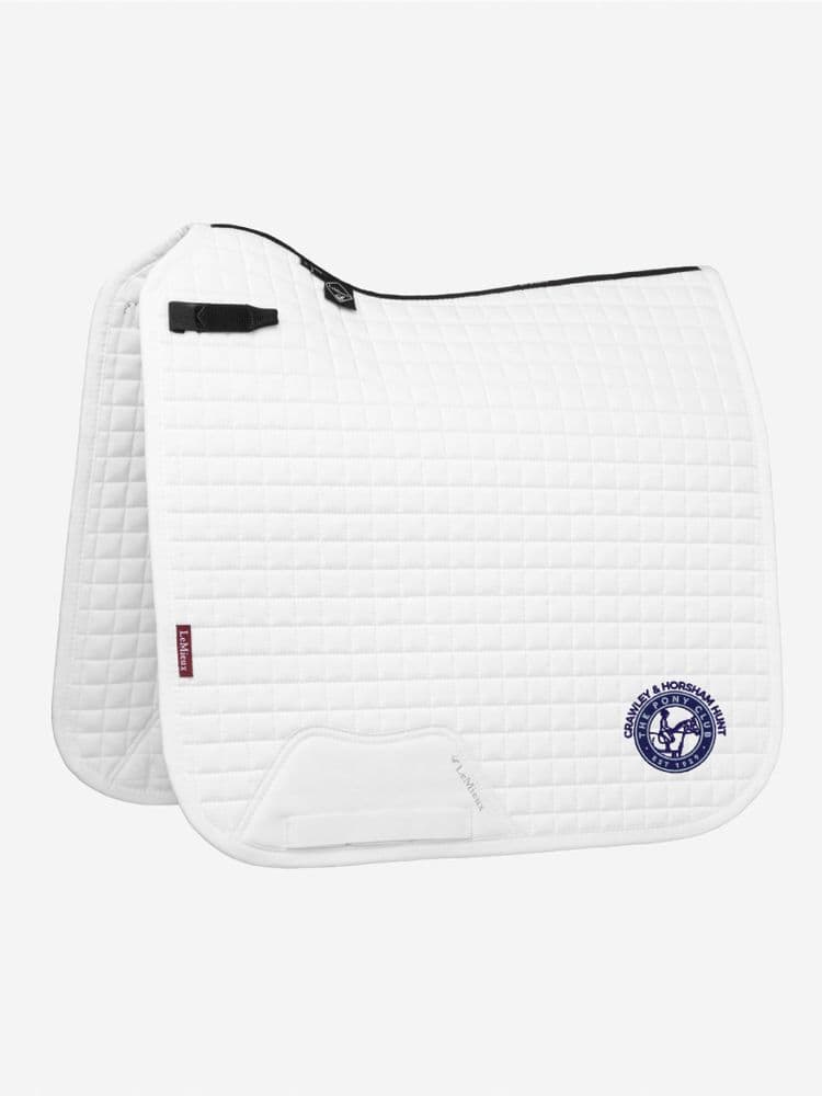 Crawley & Horsham Hunt White Embroidered LeMieux Dressage Saddle Pad