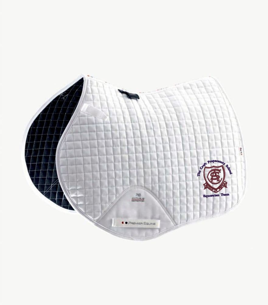 Croft Prep School Premier Equine  White Close Contact Saddlecloths