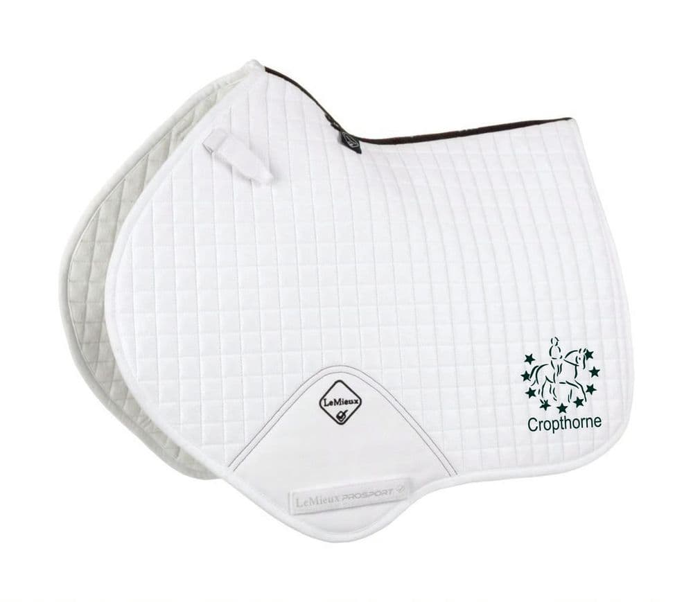 Cropthorne and Evesham Vale Riding Club White Le Mieux Close Contact Saddlecloths