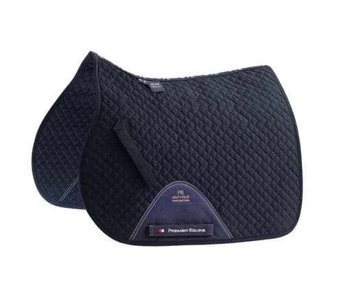 Dragon School Navy Pony Embroidered/ Plain Cotton GP/ Jump Square by Premier Equine