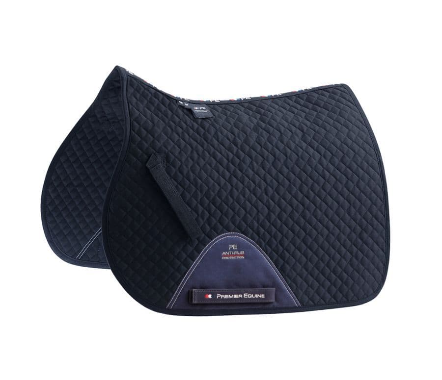 Dragon School Navy Pony Embroidered/ Plain Cotton GP/ Jump Square by Premier Equine