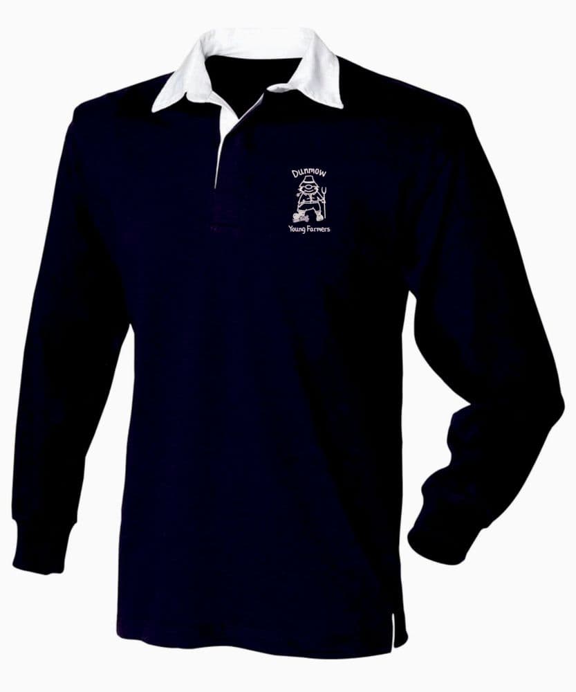 Dunmow Farmers Navy Long Sleeved Rugby Shirt