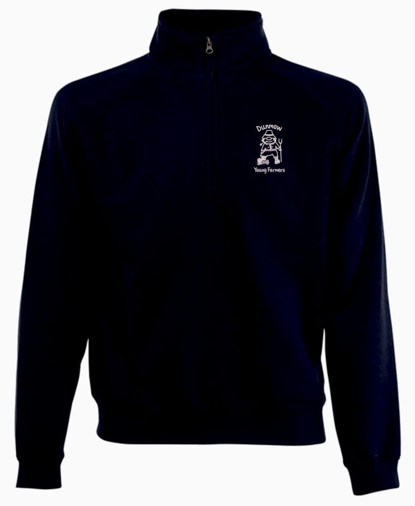 Dunmow Farmers Navy  Quarter Zip Sweatshirt SS830