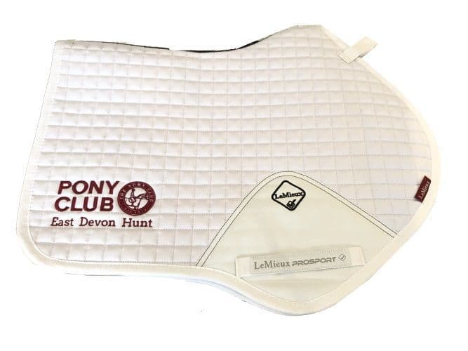 East Devon Hunt PC embroidered white Le Mieux Close Contact Saddlecloths