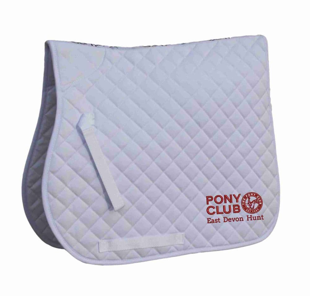 East Devon Hunt PC White Embroidered GP Saddle Pad