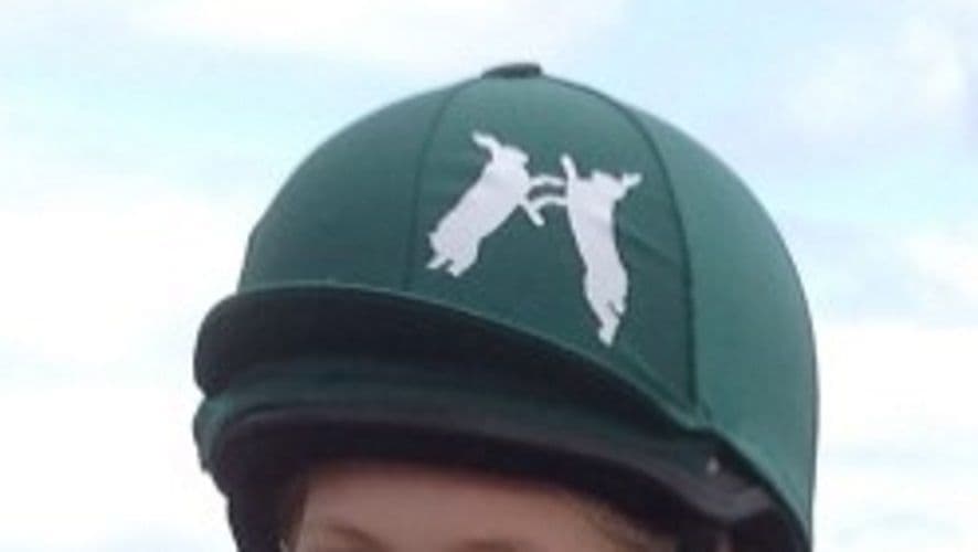 Easton Harriers Bottle Green Silk. Logo on both sides