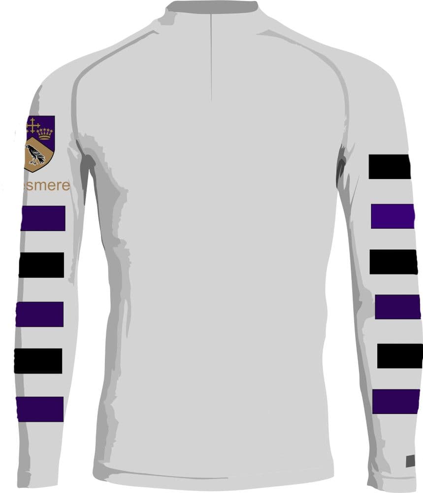 Ellesmere College White Quarter Zip Base Layer