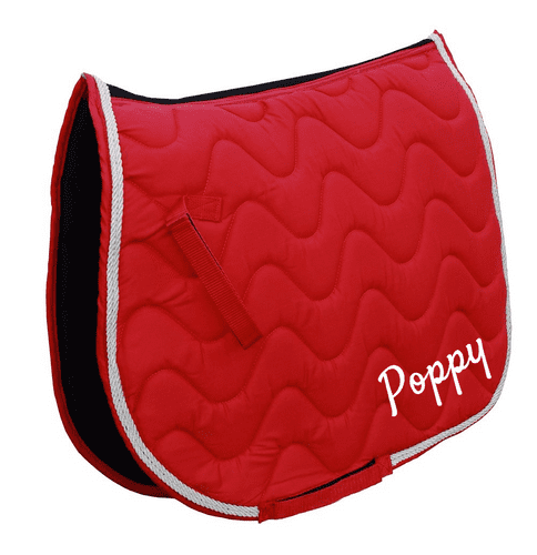 Embroidered Red, white trim GP Saddlecloth