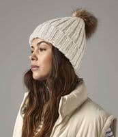 Faux Fur Pom Pom Chunky Beanie - Optional Personalisation