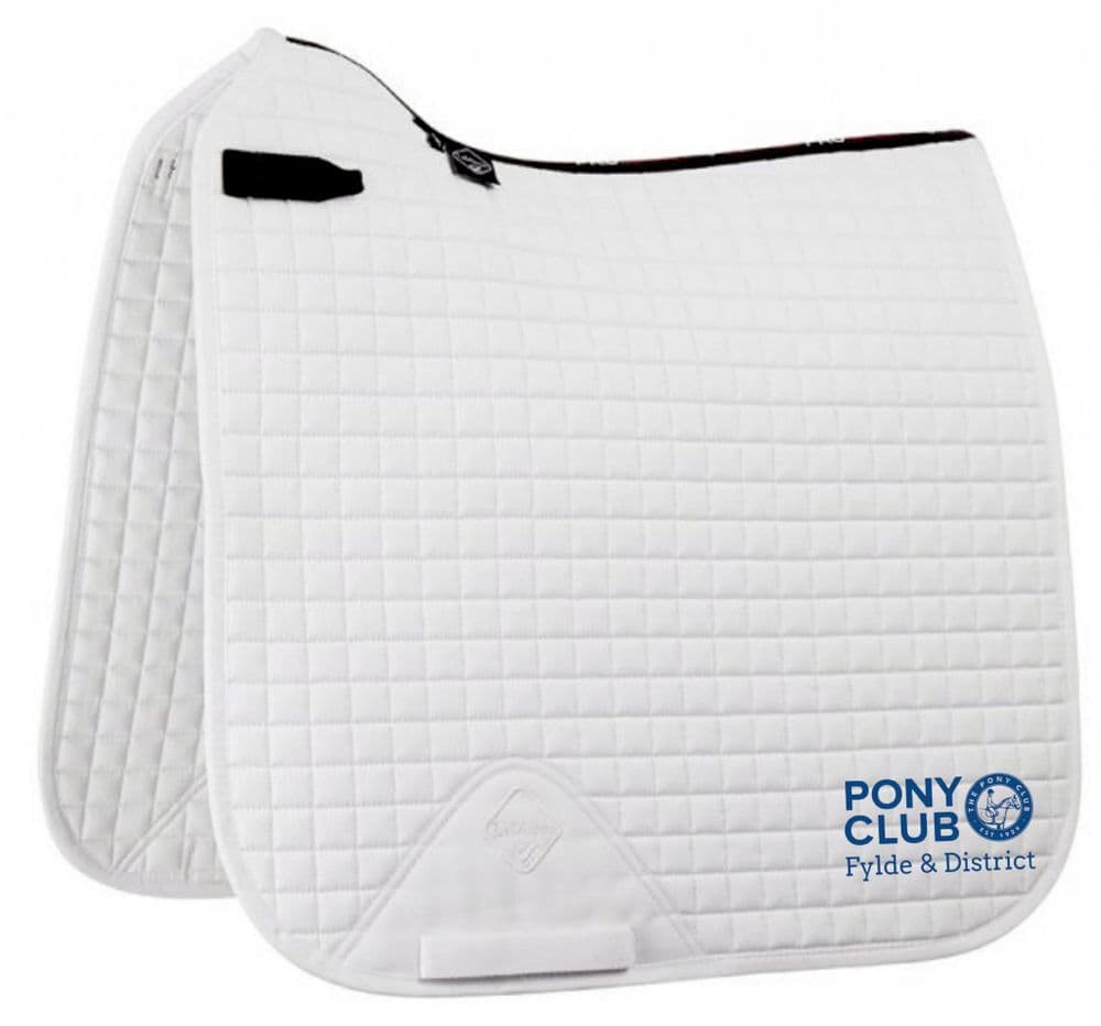 Fylde & District PC embroidered white Le Mieux Dressage Saddlecloths