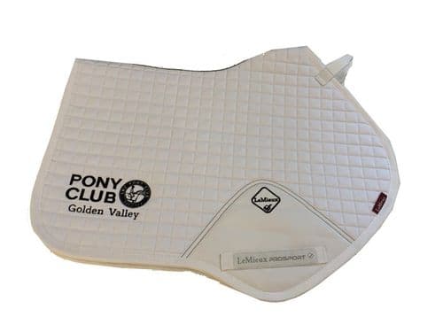 Golden Valley Pony Club  embroidered white Le Meiux Close Contact Saddlecloths