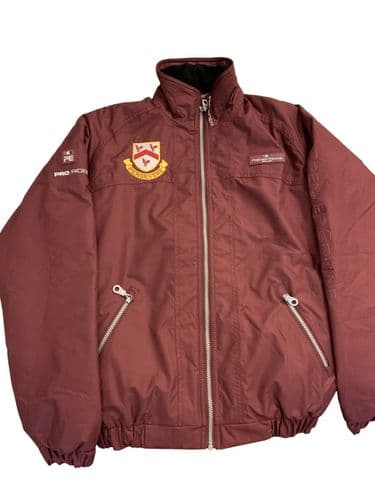 Gwernyfed High School Premier Equine Pro Rider Unisex Waterproof Riding Jacket, Wine