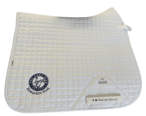 Hampshire Hunt PC embroidered white Premier Equine Dressage Saddlecloths