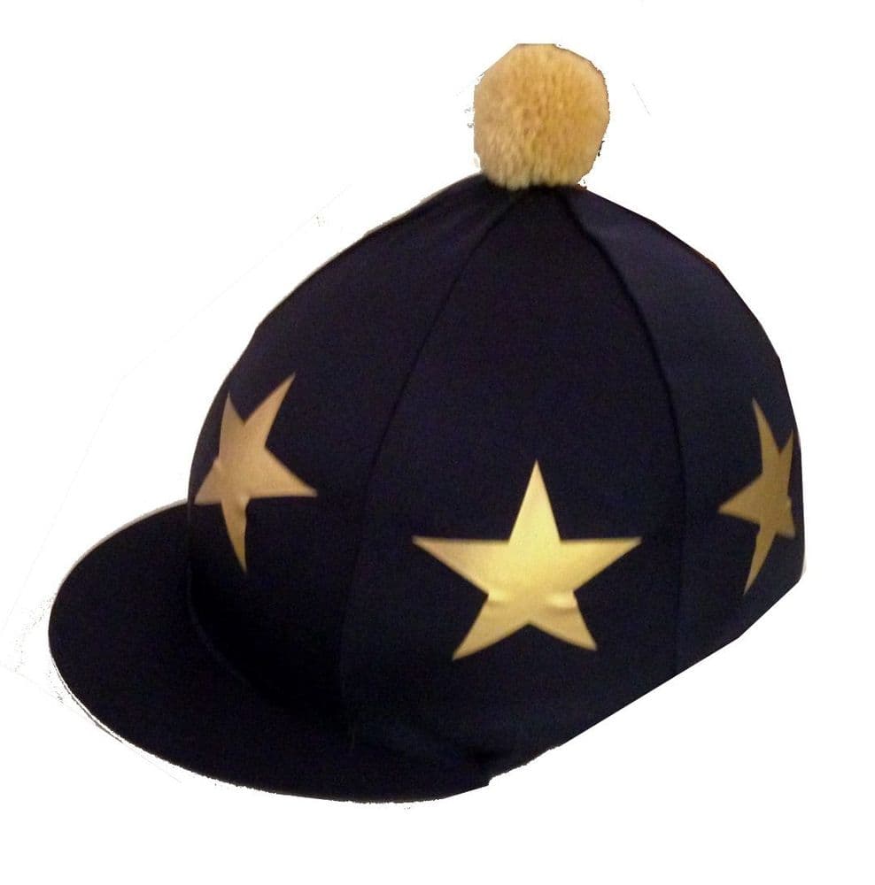 Hathaway Silk Navy with Gold Stars and Gold Pom Pom