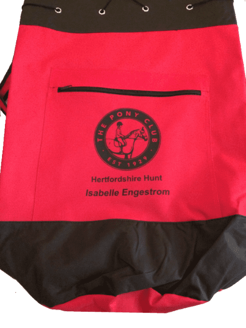 Herts Hunt Red Personalised Kit Bag