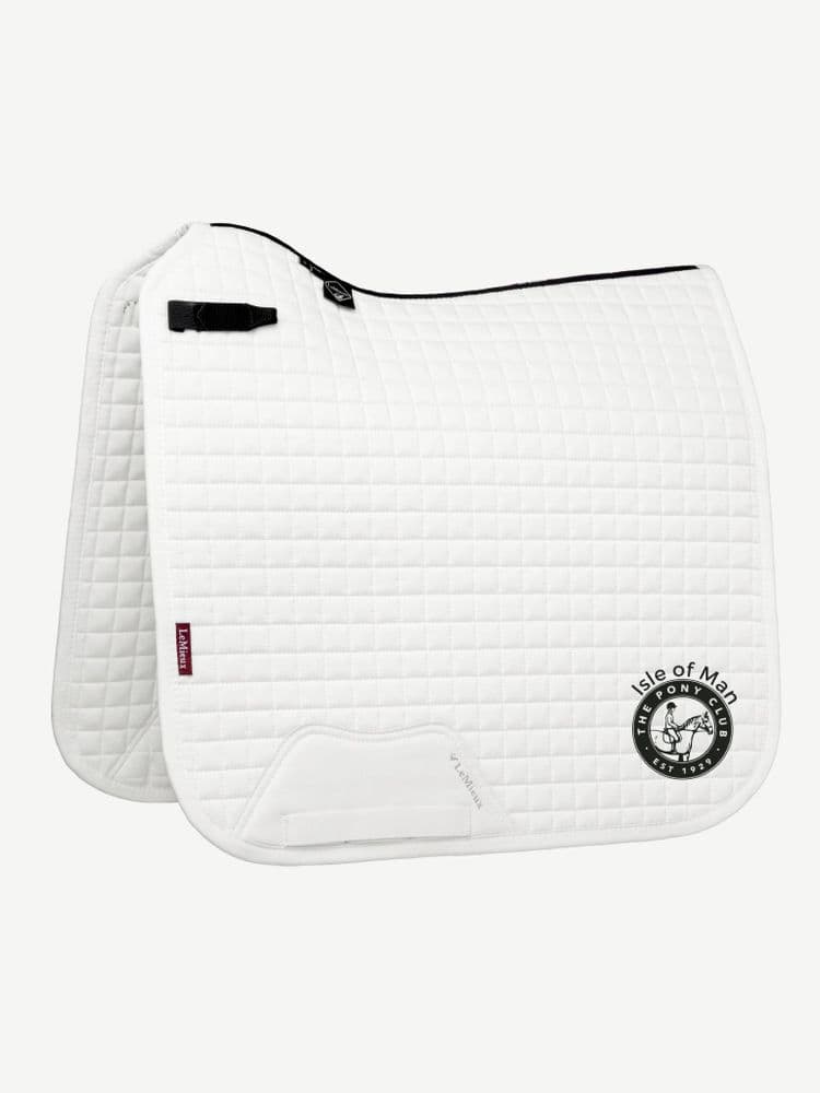 Isle of Man Pony Club embroidered white Le Mieux Dressage Saddlecloths