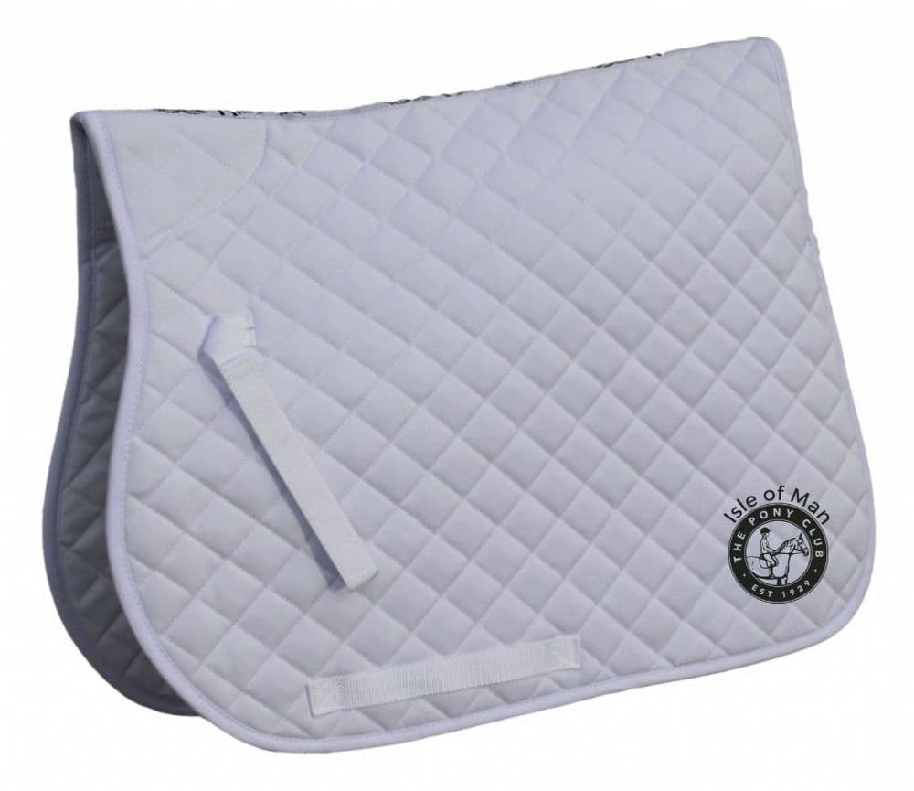 Isle of Man Pony Club white embroidered GP Saddlecloths