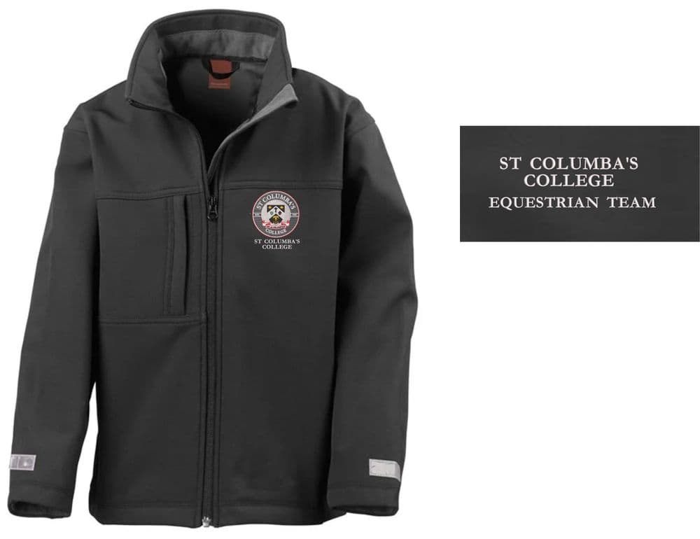 Junior Black Classic Softshell 3 layer jacket  St Columba's College  NSEA R121J