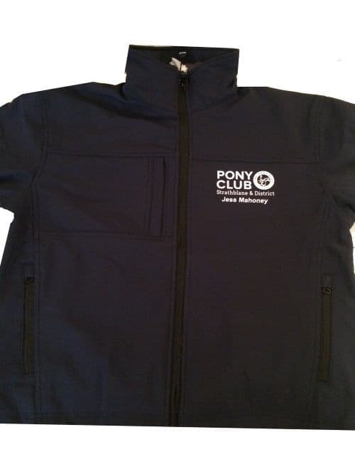 Junior Strathblane Navy Classic Softshell 3 layer jacket.
