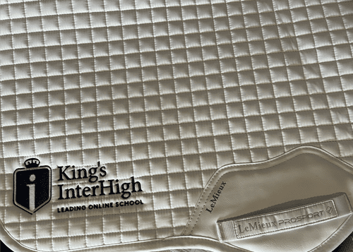 Kings Inter-High embroidered white Le Mieux Close Contact Saddlecloths