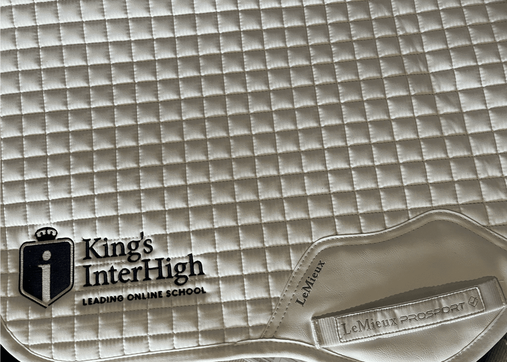 Kings Inter-High embroidered white Le Mieux Close Contact Saddlecloths