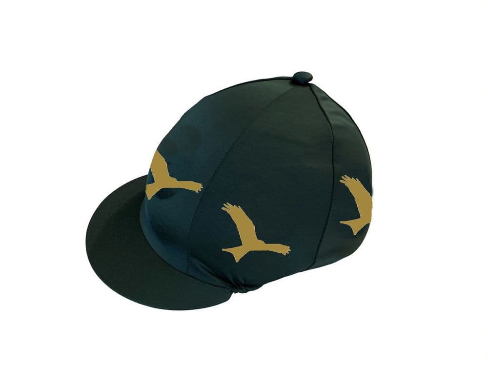 Kitebrook Bottle Green hat silk - bird logo printed in with button