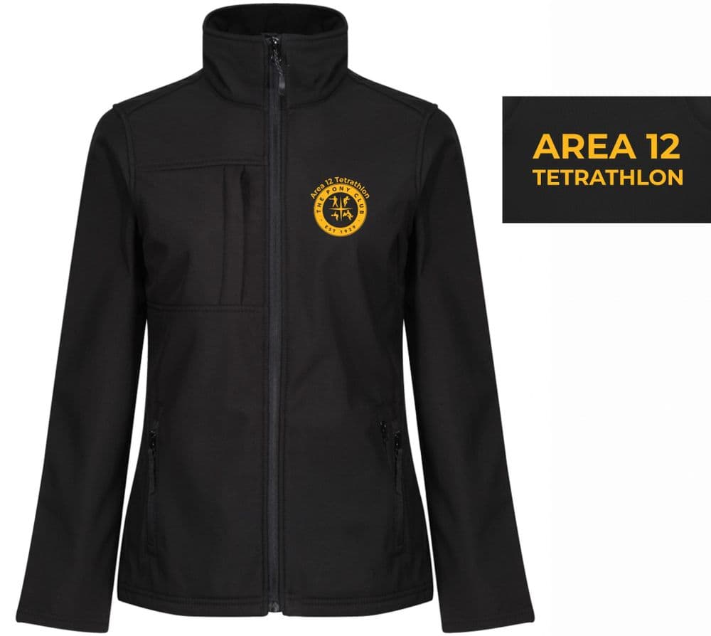 Ladies Area 12 Tetrathlon Black Softshell Jacket - RG192