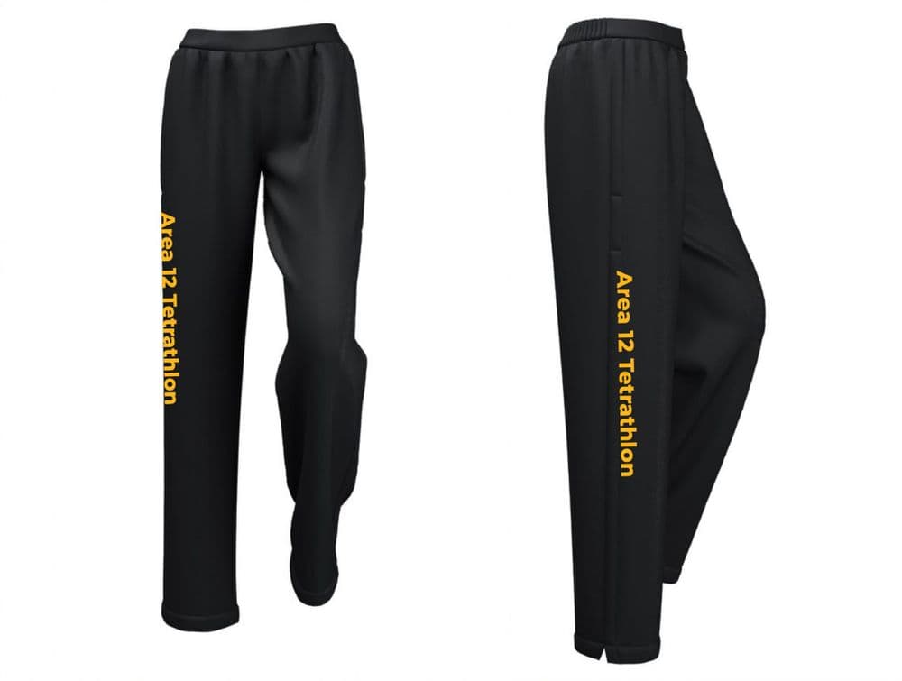LADIES Area 12 Tetrathlon Black Track Pants - 704