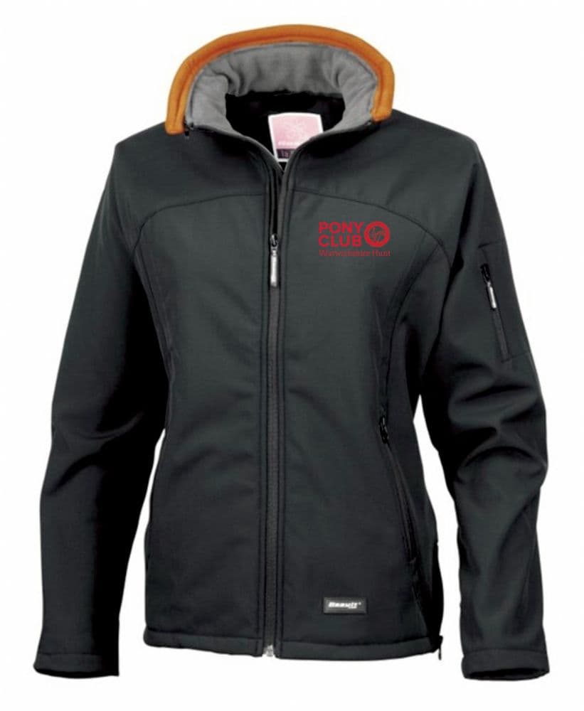 Ladies Black Warwickshire Hunt Softshell Jacket R122f
