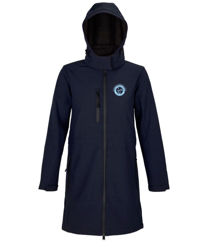 Ladies Crawley & Horsham Hunt Navy Long Softshell Jacket - 03794