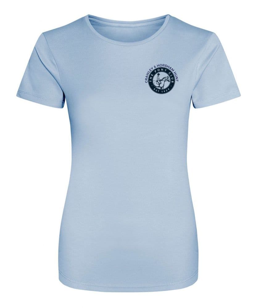 Ladies Crawley & Horsham Hunt Sky Cool T-shirt - JC005
