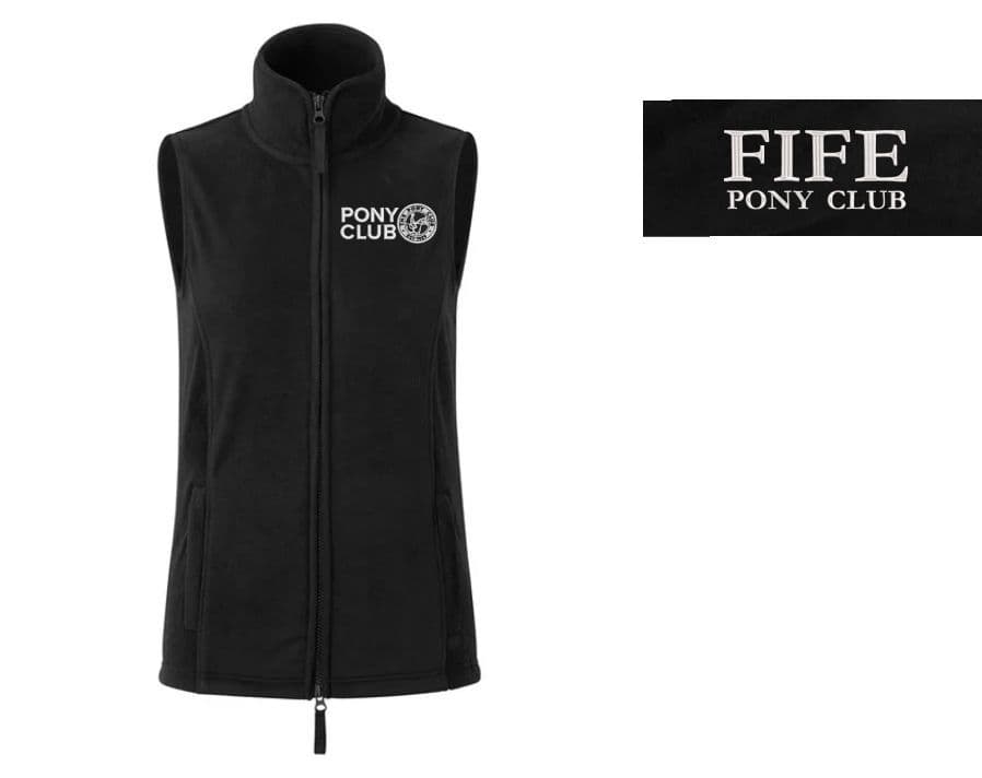 Ladies Fife PC Black Fleece Gilets PR804