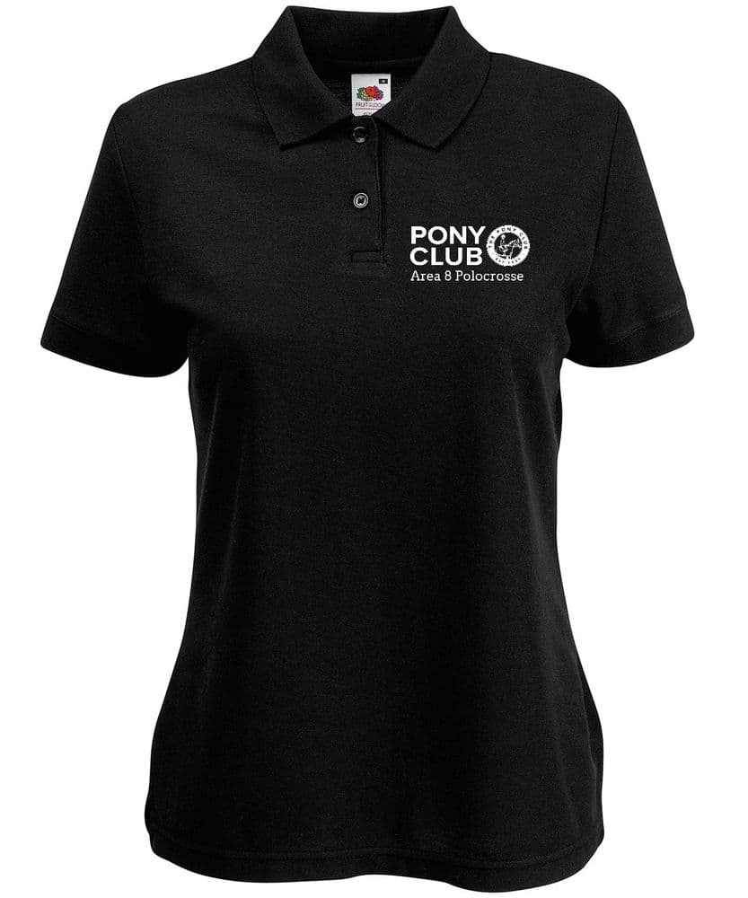Ladies Fit Area 8 Polocrosse Polo Shirt - Black