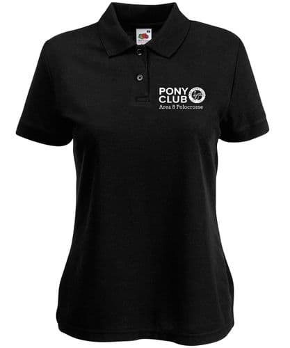 Ladies Fit Area 8 Polocrosse Polo Shirt - Black