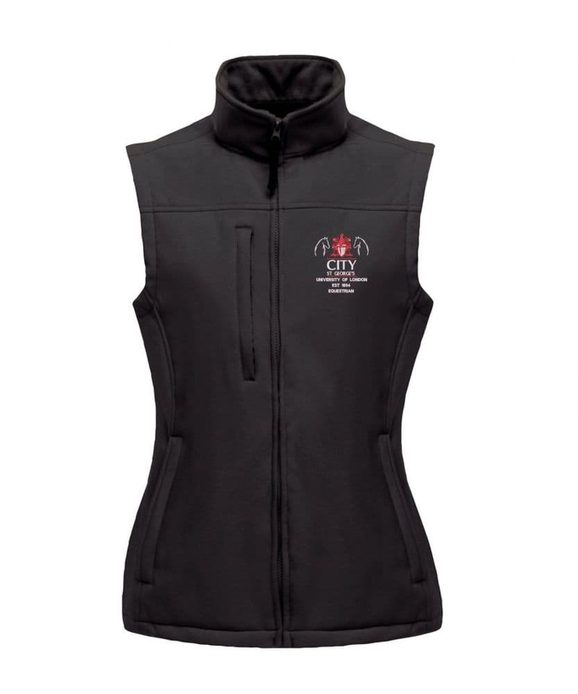 Ladies Fit City St George's University Black Soft-shell Gilet - RG155