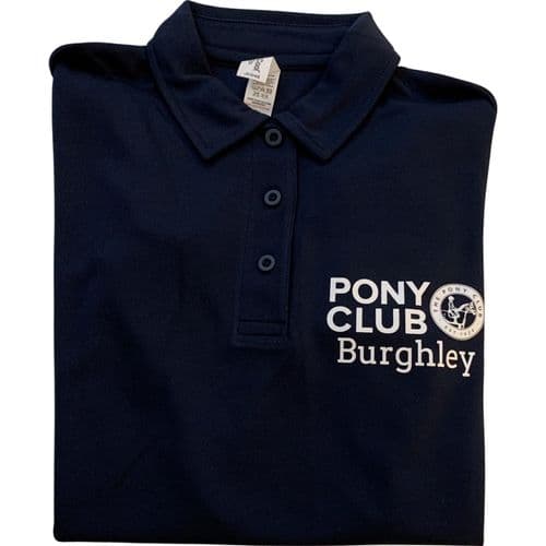 Ladies Fit Cool Performance Burghley Pony Club Polo Shirt - Navy JC045