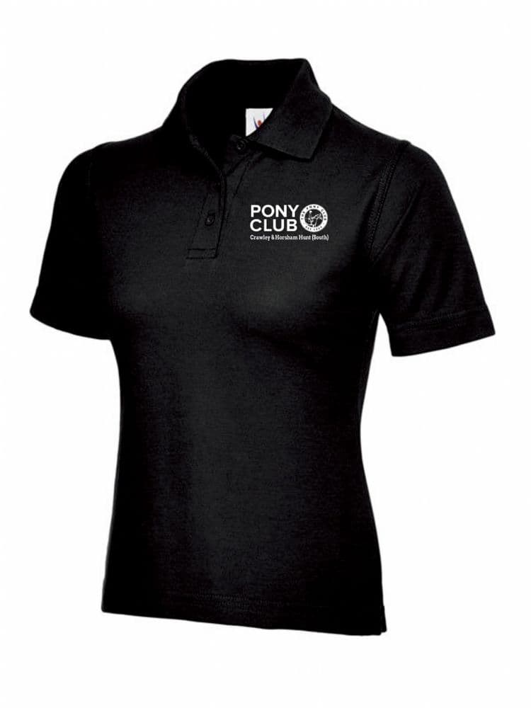 Ladies Fit Crawley & Horsham Hunt South Polo Shirt - Black UC106
