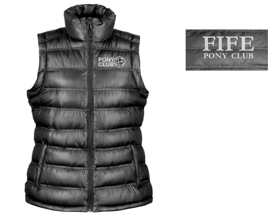 Ladies Fit FIFE Black Padded Gilet R193f