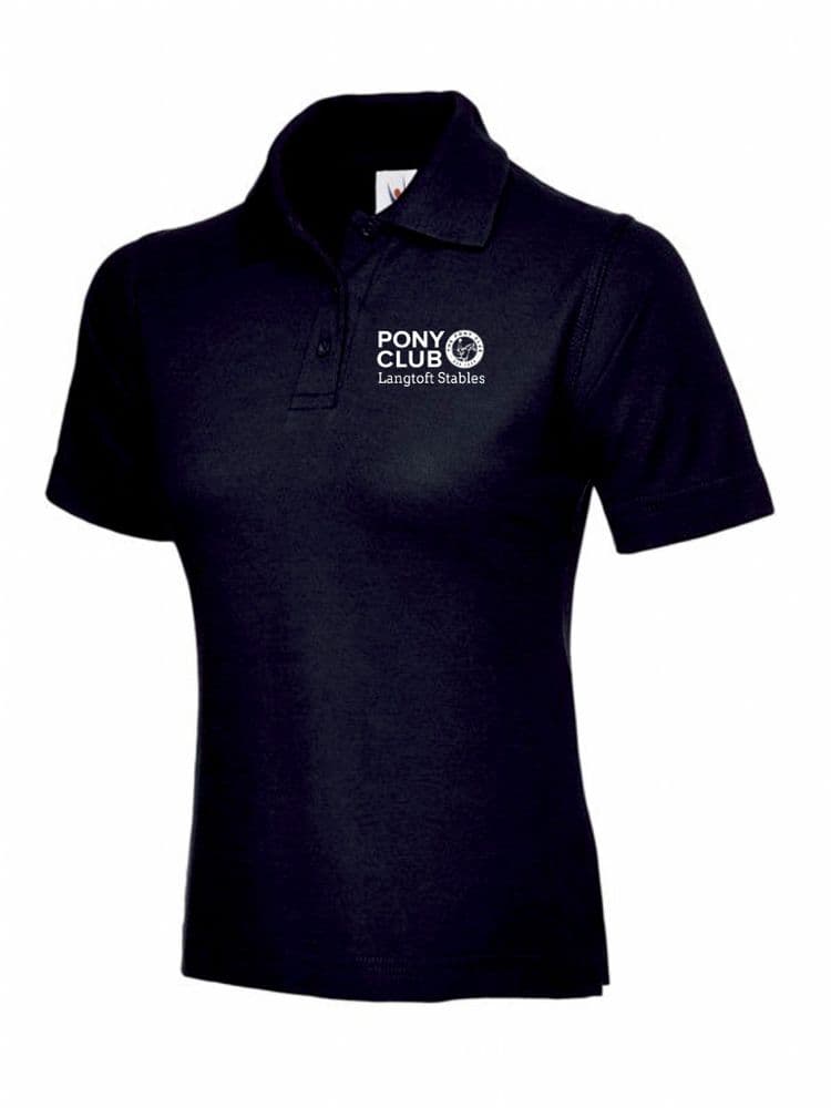 Ladies Fit Langtoft stables Polo Shirt - Navy UC106