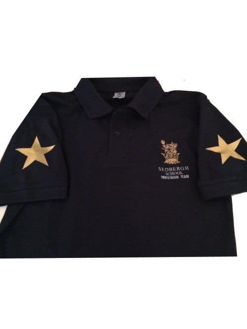 Ladies Fit Sedbergh School Equestrian Team Navy Polo Shirt UC106