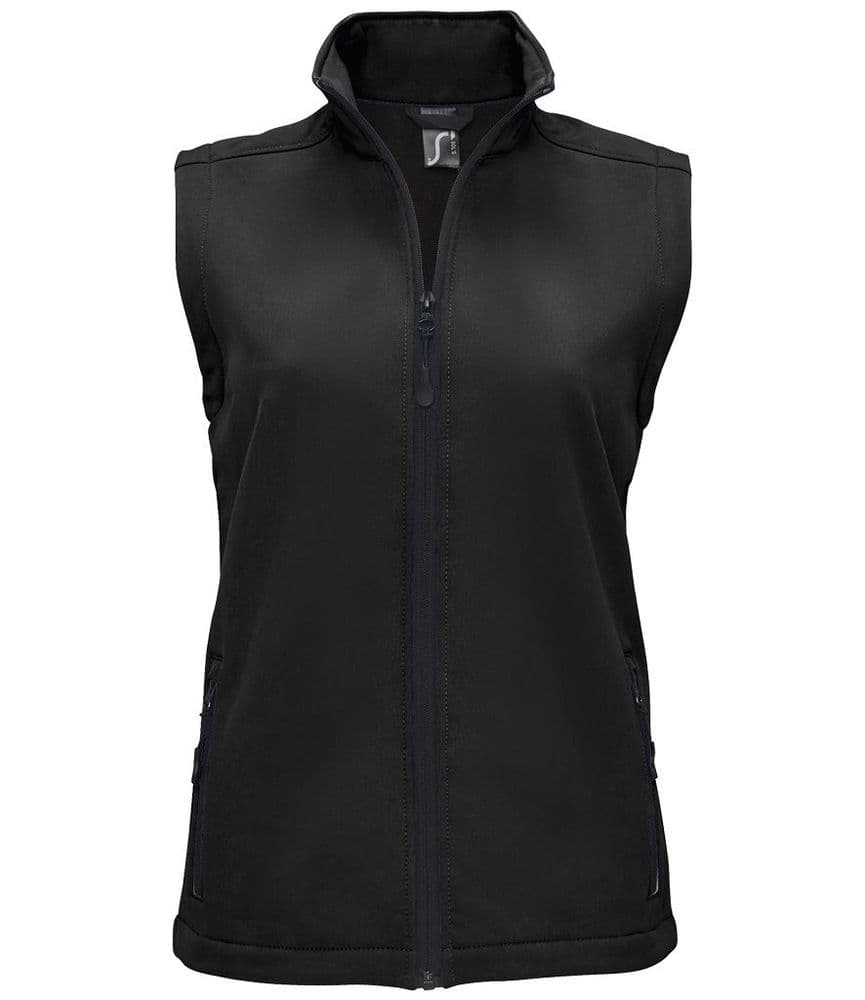 Ladies Fit Wales And Wirral Warriors Black Ladies Softshell Gilet 02888